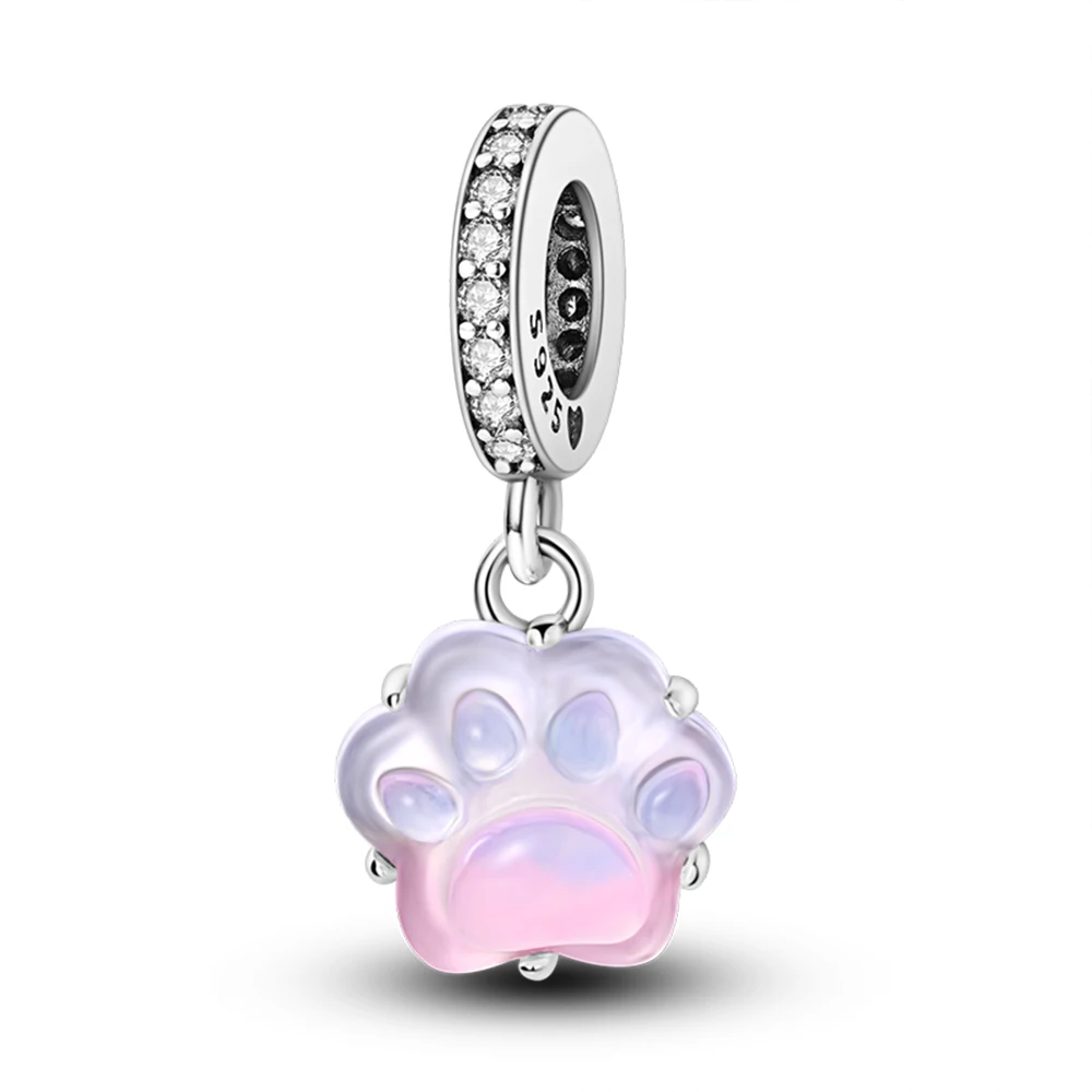 

Pendant Charm Bead 925 Sterling Silver Elegant Green Leaf Rose Beads Original Bracelet for Jewelry Making Valentine's Day gift