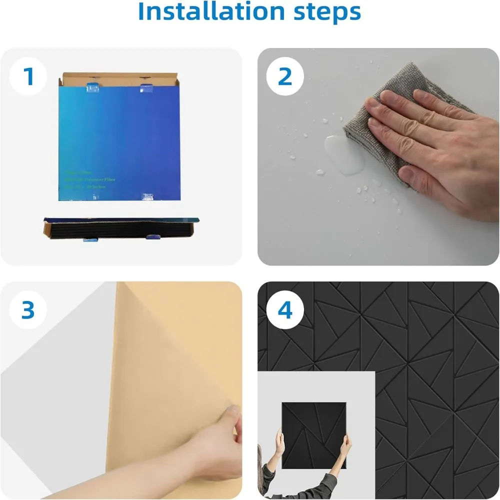 1pcs Self-Adhesive Acoustic Felt Panels Soundproof Square Wall Stickers Eliminate Echoes Absorb Noise Foam Panels