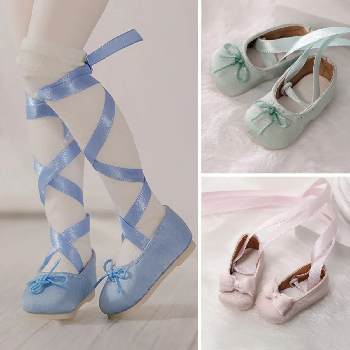 1/6 BJD Doll Strap Ballet Shoes 30cm Doll Fashion Exquisite Dance Shoes Doll Shoe Accessories (4.6x2.1cm)