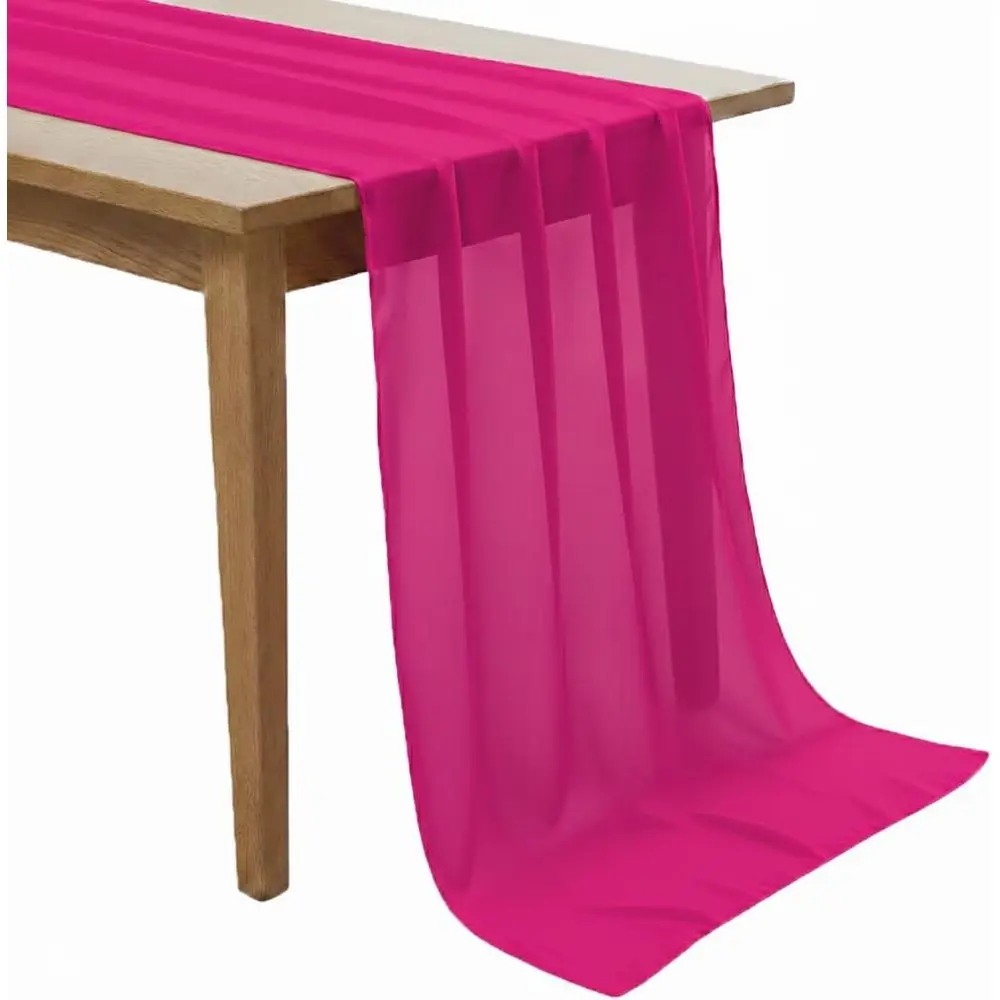 

Magenta 10t Chiffon Table Runner, 29x120 Inches, Perfect for Weddings, Parties, and Special Events