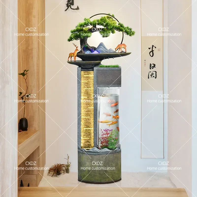 Modern Simple Home Living Room Decoration Fish Tank Flowing Water Ornament Company Landscape Office Water Feature Fountain
