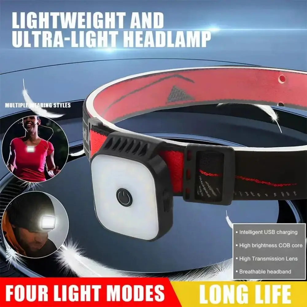 USB Rechargeable Headlights Alternating Traffic Green LED Rechargeable Flashlight Clip On Mini Portable Wearable Flashlight