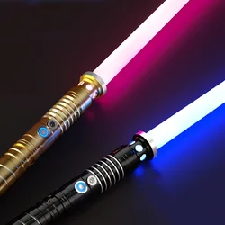 Upgraded Metal Lightsaber RGB 16 Colors, 2 In 1 Lightsaber Toy With Vibration Beat Sound And Breathing Laser Sword Toy Flashing