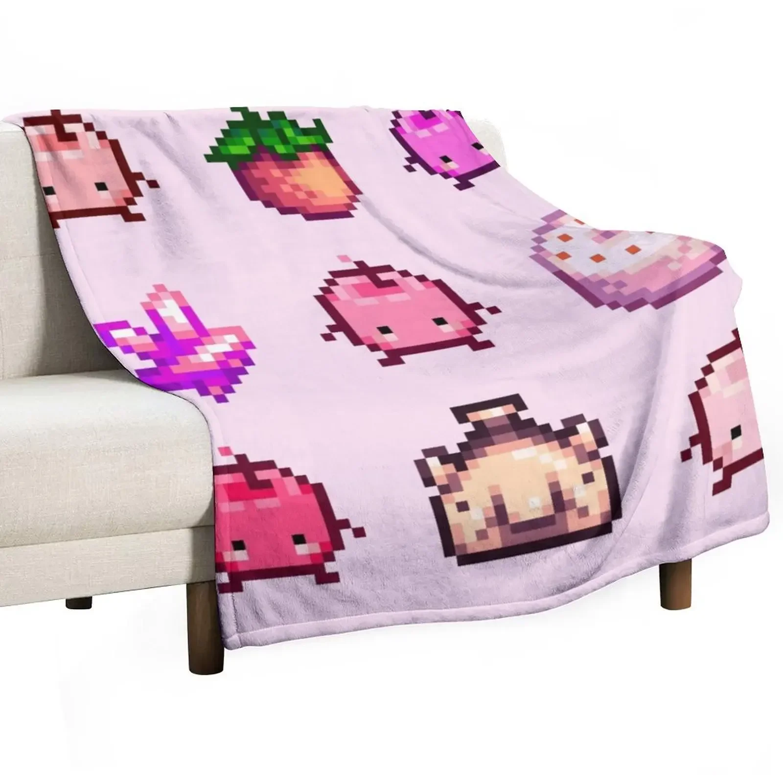 

Stardew Valley Pink Junimo Set Throw Blanket Luxury Brand Moving Soft Plaid Blankets