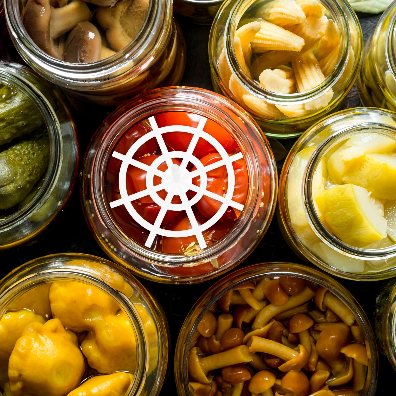 

5pcs Vegetable Press Mesh Fermenting Jar Helper Bottle Part Plastic Weight Compact Size Sturdy Material Multifunctional Design