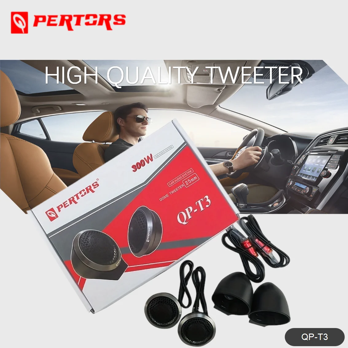 2PCS 300W Soft Ball Balanced Car Audio Speaker Tweeters Powerful Small Car Audio Tweeter for Enhanced Sound Performance
