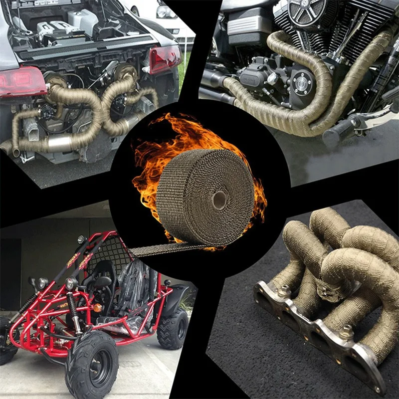 Fireproof Pipe Wrap Anti Scalding Chimney Ribbon Stove Fireproof Pipe Belt Kit With 2 Clamp