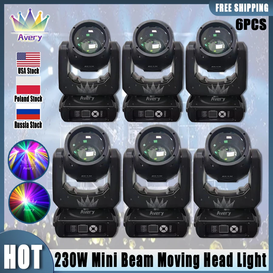 

0 Tax 6Pcs Mini Beam 7R 230W Moving Head Stage Light Rainbow Led Spot Wash Prims Dmx Dj Bar Party Wedding Christmas