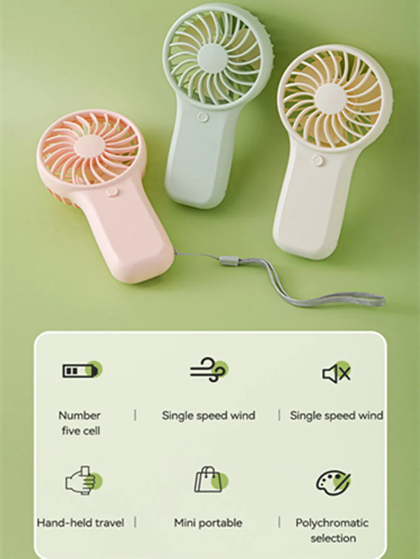 MEET SUN Portable Fan Convenient Creative Small Fan Pocket Hand-held Fan Lightweight AA Battery Handheld Mini Fan Air Coolers