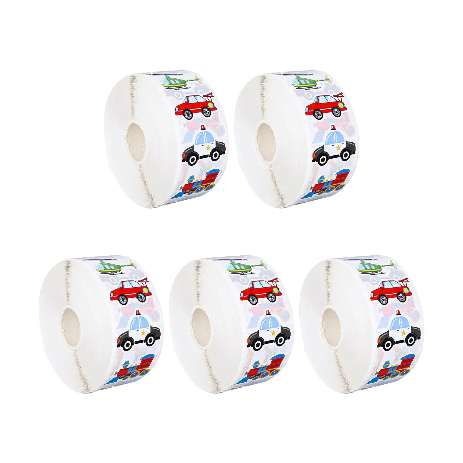 

5 Rolls Transportation Vehicle Stickers Cartoon Themed Self Adhesive Stickers for Birthday Party Classroom Crafts Scrapbooking
