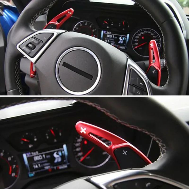 

Steering Paddle Shifter Extended Cover for Chevrolet Camaro 2016-2022, Corvette C7 2014-2019 Aluminum Interior Accessories