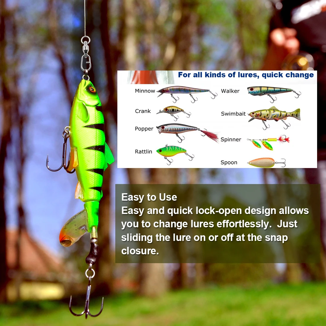 FishTrip Fishing Snap Swivel Ball Bearing Swivel Clip Heavy Duty Saltwater Swivel with Carabiner Stainless Steel Squid Swivel