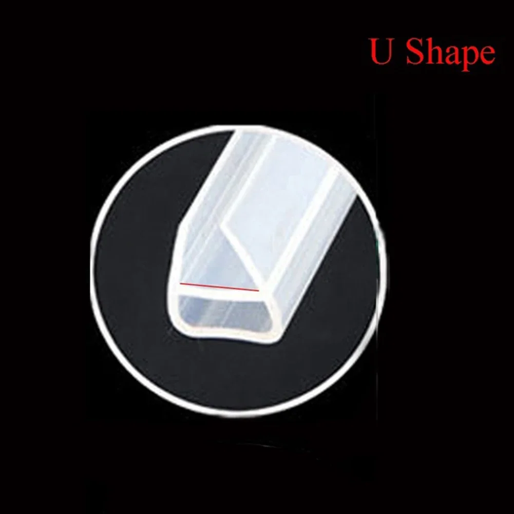 2M 6/8/10/12mm Seal Strip Widened F/U Shape Silicone Rubber Bathroom Shower Water Room Door Window Glass Seal Strip Weatherstrip