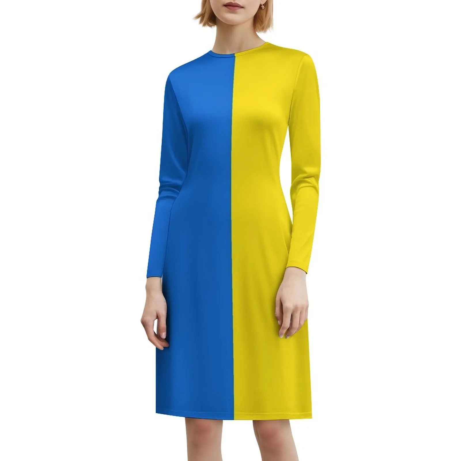 العلم الأوكراني فستان سموك الأزهار للنساء الربيع الصيف فستان كاجوال للحزب أوكرانيا العلم الأوكراني فستان العلم الأوكراني #6