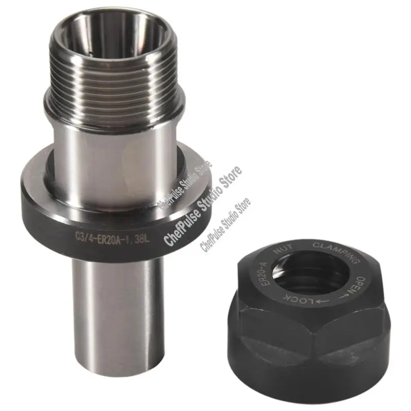 A68M-2Pcs Chuck Tool Holder C3/4-ER20-1.38L Tool Holder For Metal Processing, For Woodworking Accessories ER20 Chuck