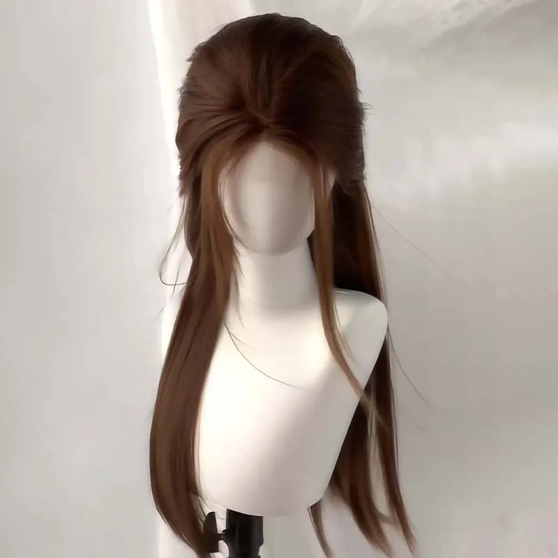 Koni Synthetic Wig Mi-yan Inspired Middle Part Long Straight Caramel Brown Women Daily Fashion Cosplay Party