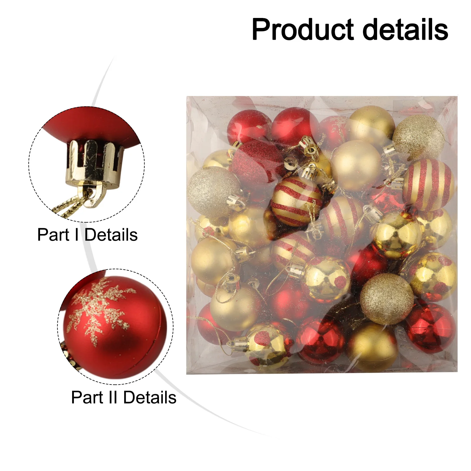 

50PCS 4CM Mini Christmas Balls Ornaments Xmas Party Hanging Ball Home Party Decor 2025 New Year Noel Navidad