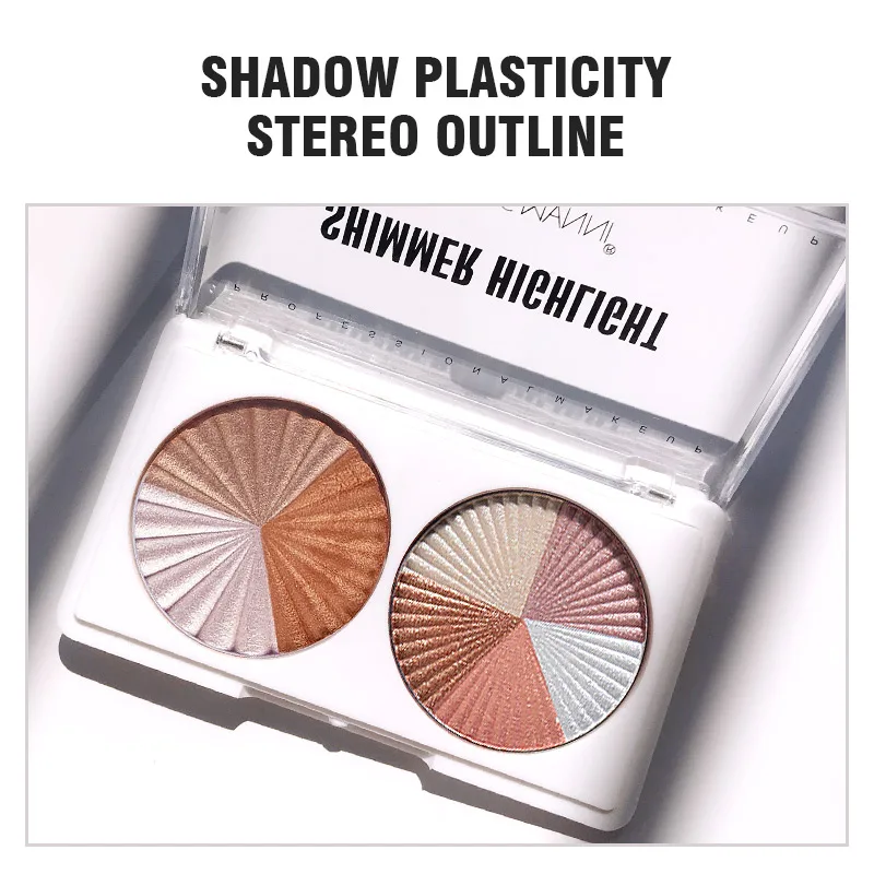 1 ~ 10 sztuk naturalny brokat rozświetlacz Shimmer Powder mieszane kolory paleta różu rozjaśniający kontur twarzy kosmetyki do makijażu