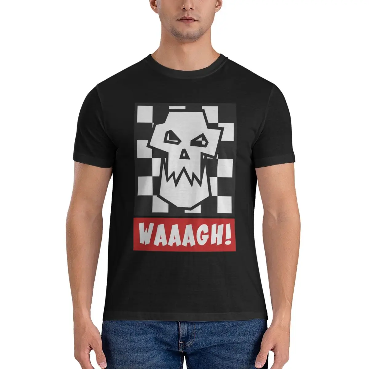 WAAAGH!Symbol T-Shirts Men Ork waaagh Novelty 100% Cotton Tee Shirt Crew Neck T Shirts Graphic Printed mens clothing tops fugees