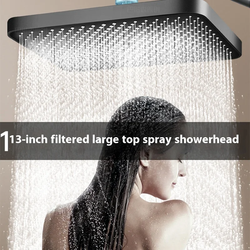 13-Inch Hotel Style Top Spray Shower Set | Large Water Output, Water Saving & 3-Mode Spray for Home Bathroom Bathing