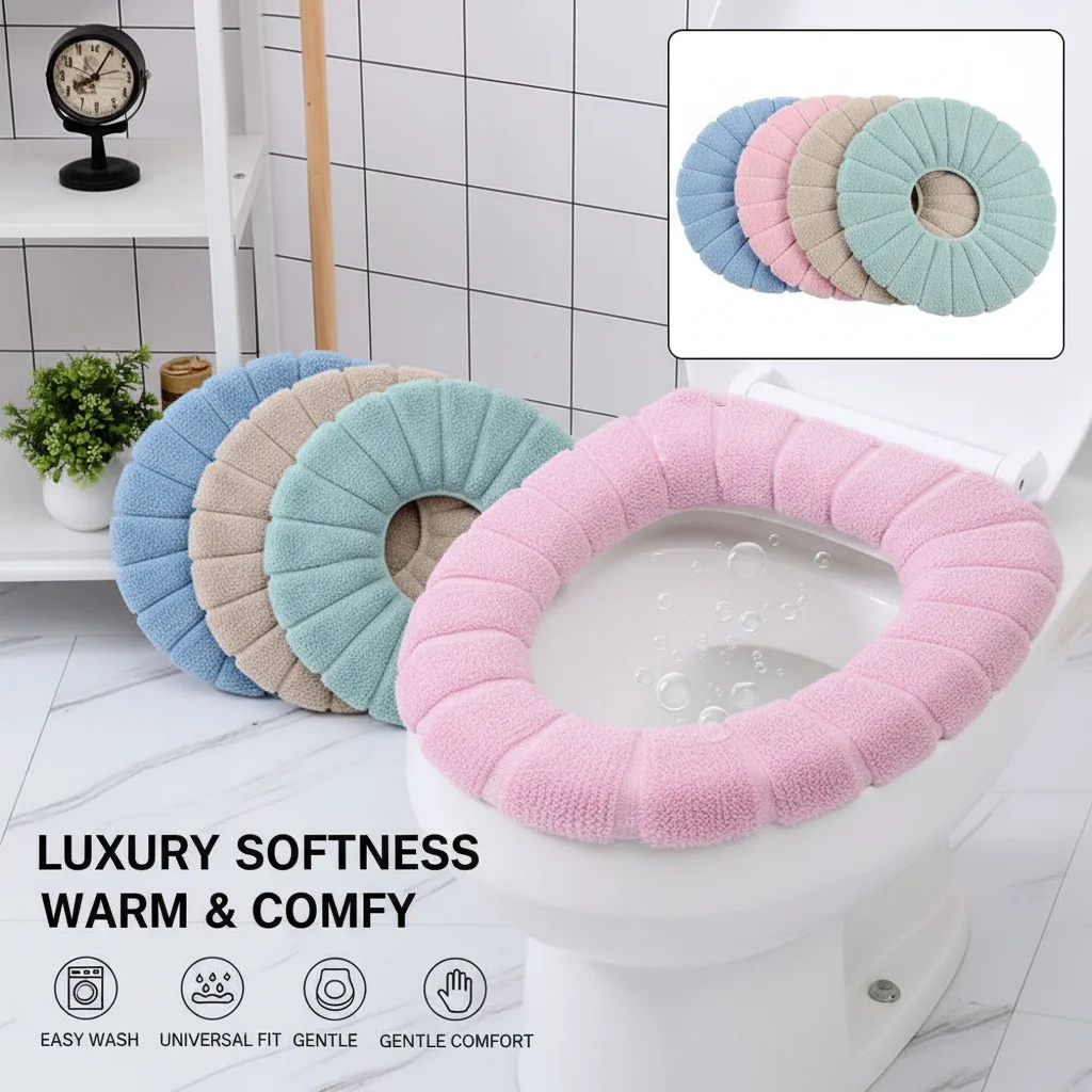 Nordic-Style Thickened Toilet Seat Cover Universal Washable Cushion Toilet Seat Ring And Cover for Home Improvement