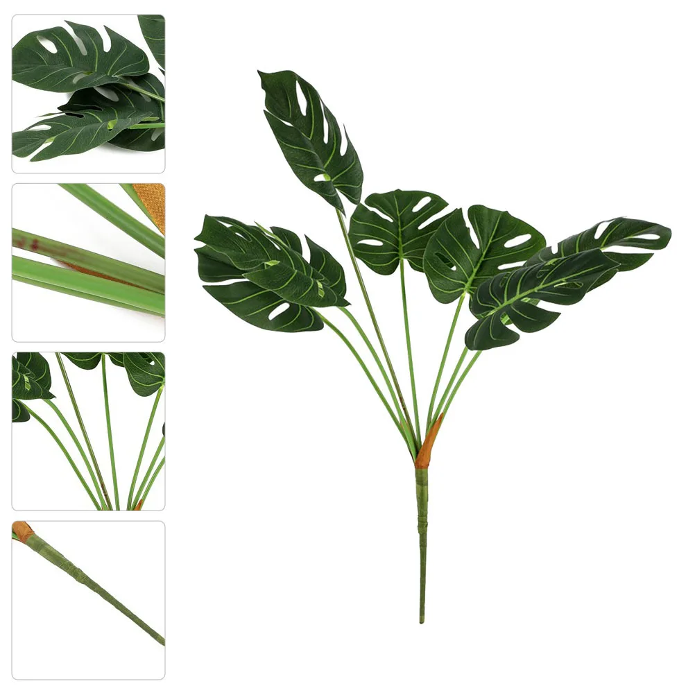 

1pc Nordic Style Artificial Monstera Leaves Bunch Green Lifelike Home Decor For Wedding Party Cafe Hotel Decoration