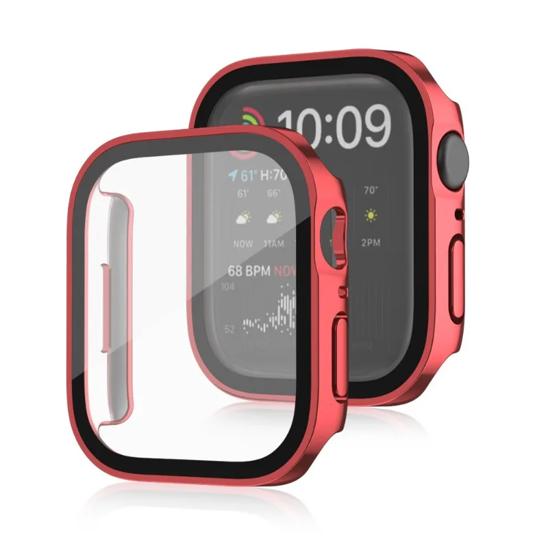 Wodoodporna obudowa zegarka szkło hartowane do Apple Watch Serie 8 7 pokrywa 40mm 44mm 41mm 45mm ochraniacz krawędź IWatch 6 SE 5 4