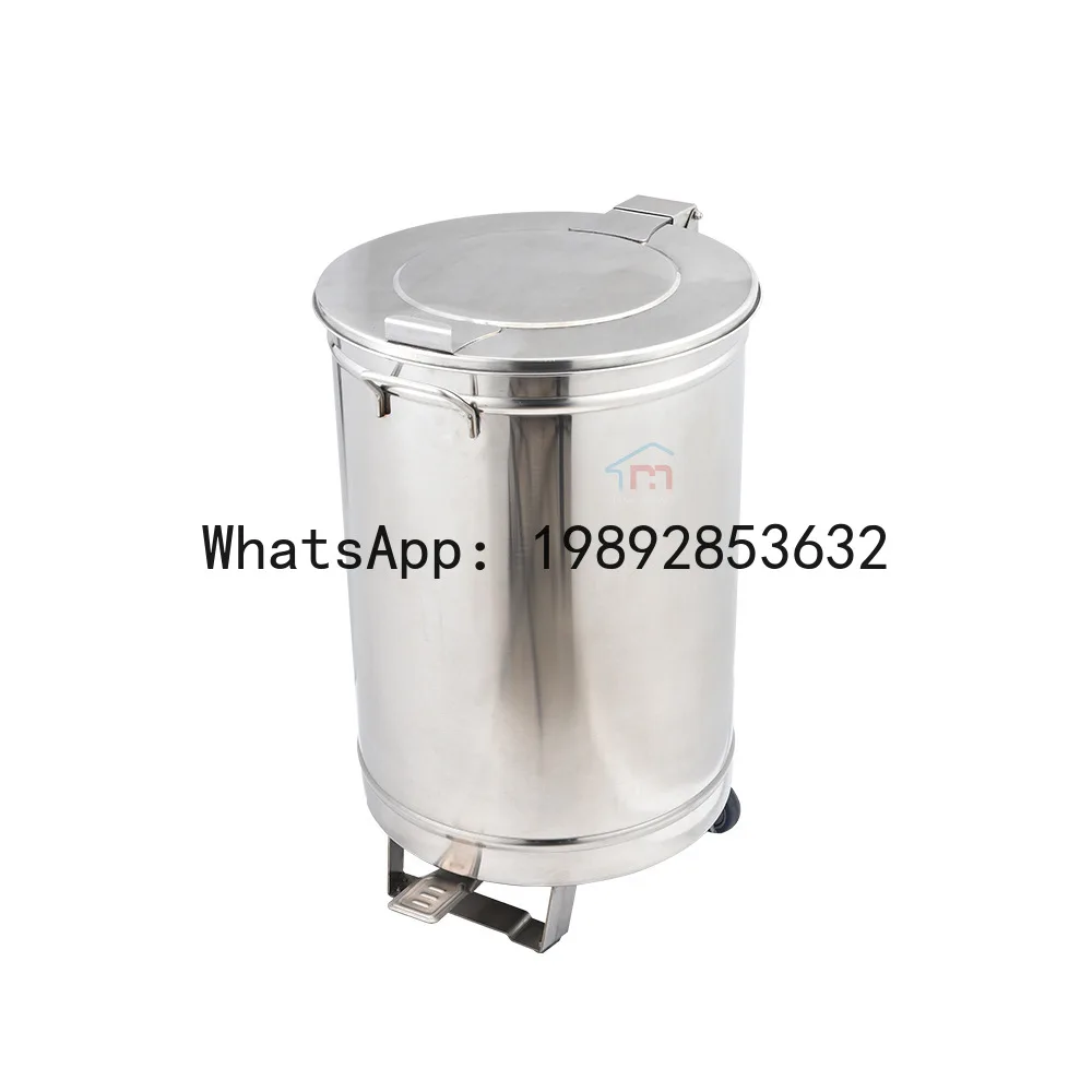 

Круглая педальная мусорная корзина из нержавеющей стали PYJ с крышкой — 2 шт.