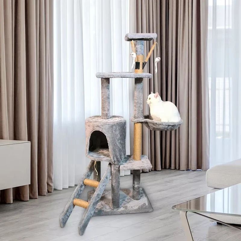 

Cat Tower Climbing Rack Large Scraper Sisal Scratching Cat Board Encourages Jumping and Climbing Cat Tree House