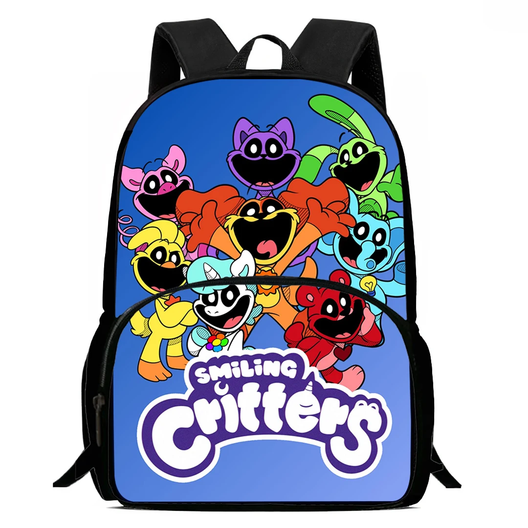 15-Inch Cool S-Smiling Critters  Print Backpacks Cartoon  Backpack For Kids School Backpack For Boys&Girls  Bag For Children