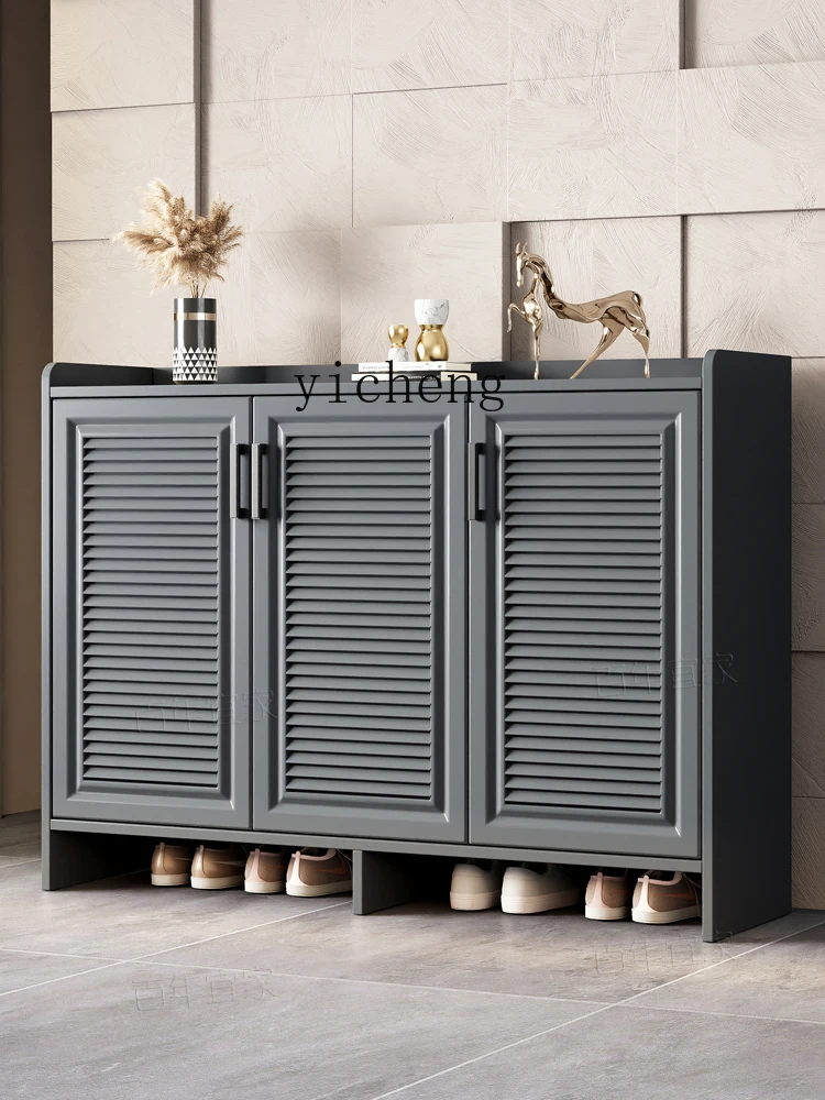 Tqh Gray All-Aluminum Alloy Shoe Cabinet Household Waterproof and Sun Protection Large Capacity Locker