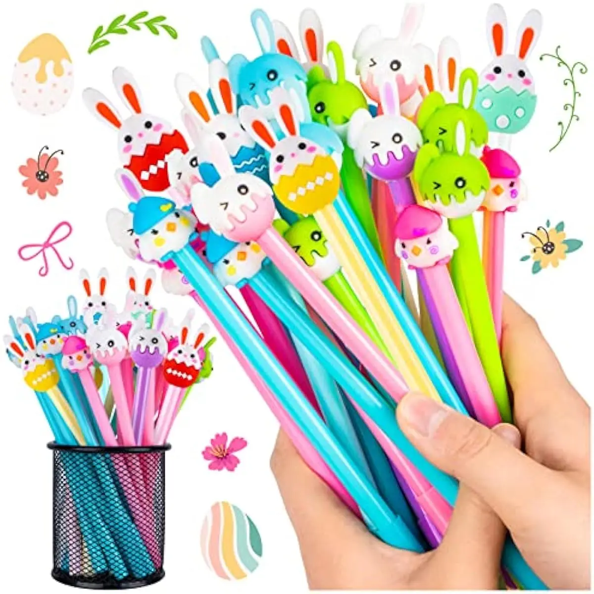 

150 Pcs Rabbit Eggs Gel Ink Pens Rollerball Pen Birthday Present Prize Student Novelty School Supplies Easter Party Decoration