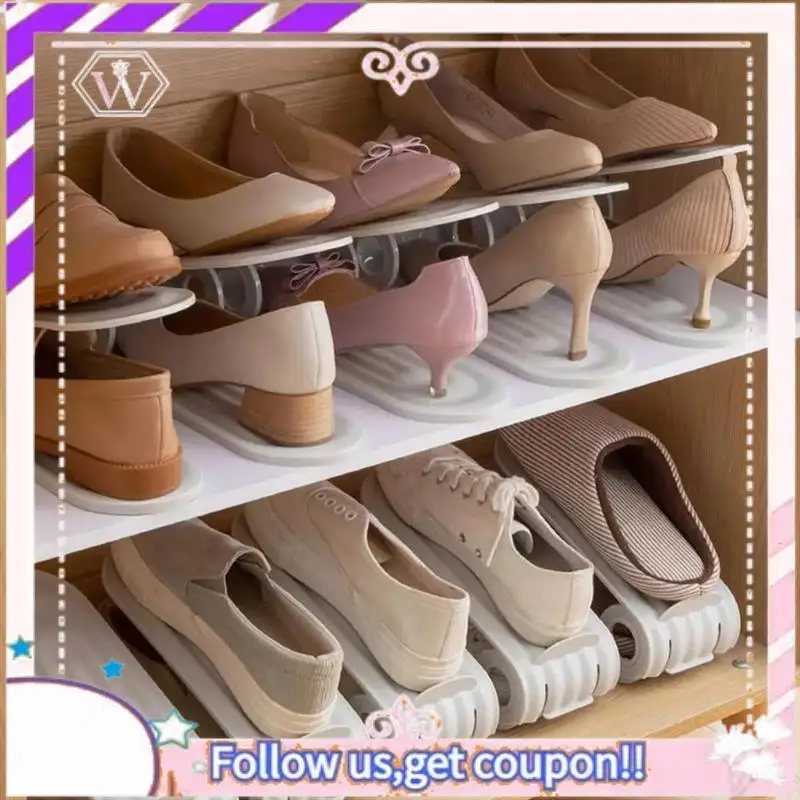

Premium Shoe Slots Organizer 2 Levels Adjustable Space Savers 10 Shoe Holder Slim Thickened Shoe Space Saver For Most Shoes