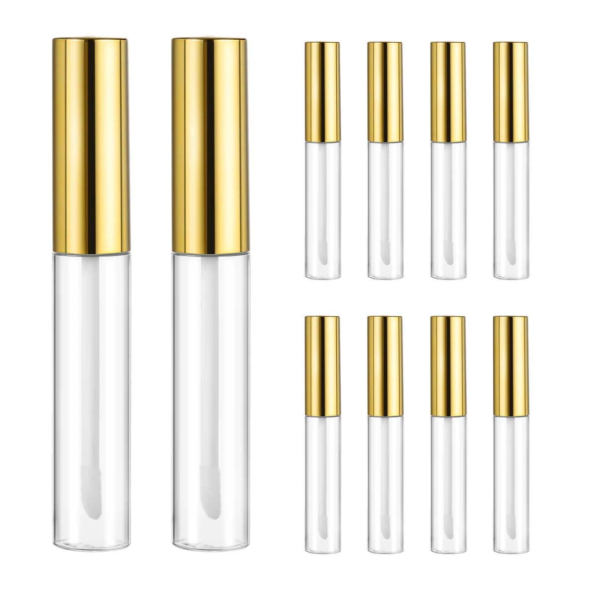 

10pcs Lip Gloss Empty Tube Hygienic Subpackaging Bottle Durable Circular Fashion Transparent Container For Travel Use