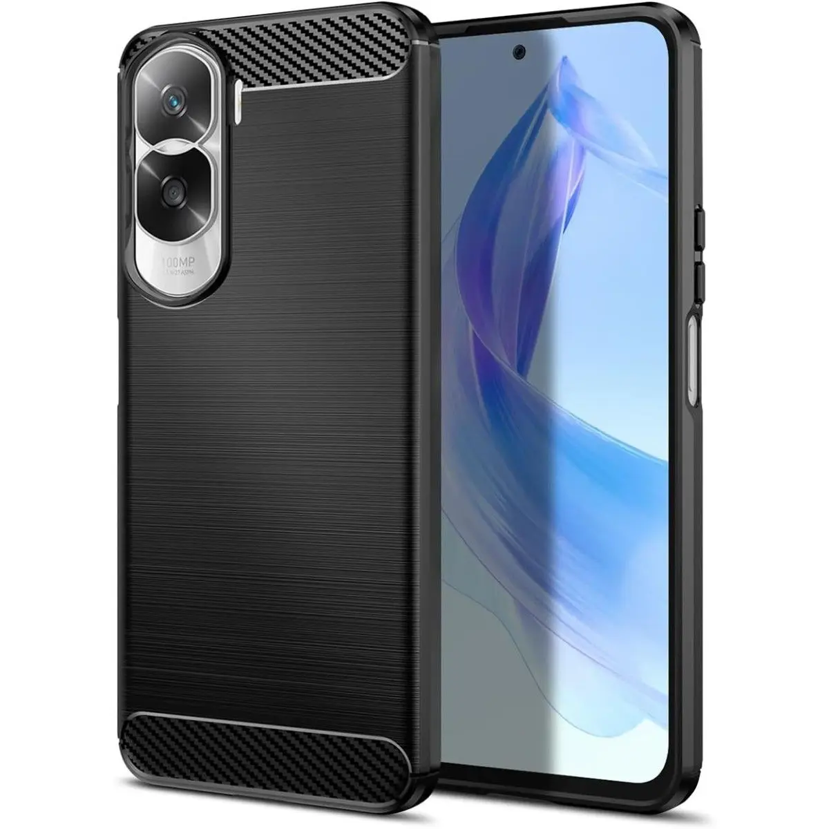 Black Carbon Tpu Gel case compatible with Huawei Honor 90 lite 5G