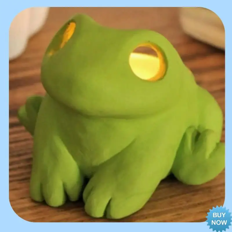 

A47Z Frog Candle Holder Table Centerpiece Decor Big-Eyed Frog Candlestick Holder Tabletop Tea Light Candle Stand