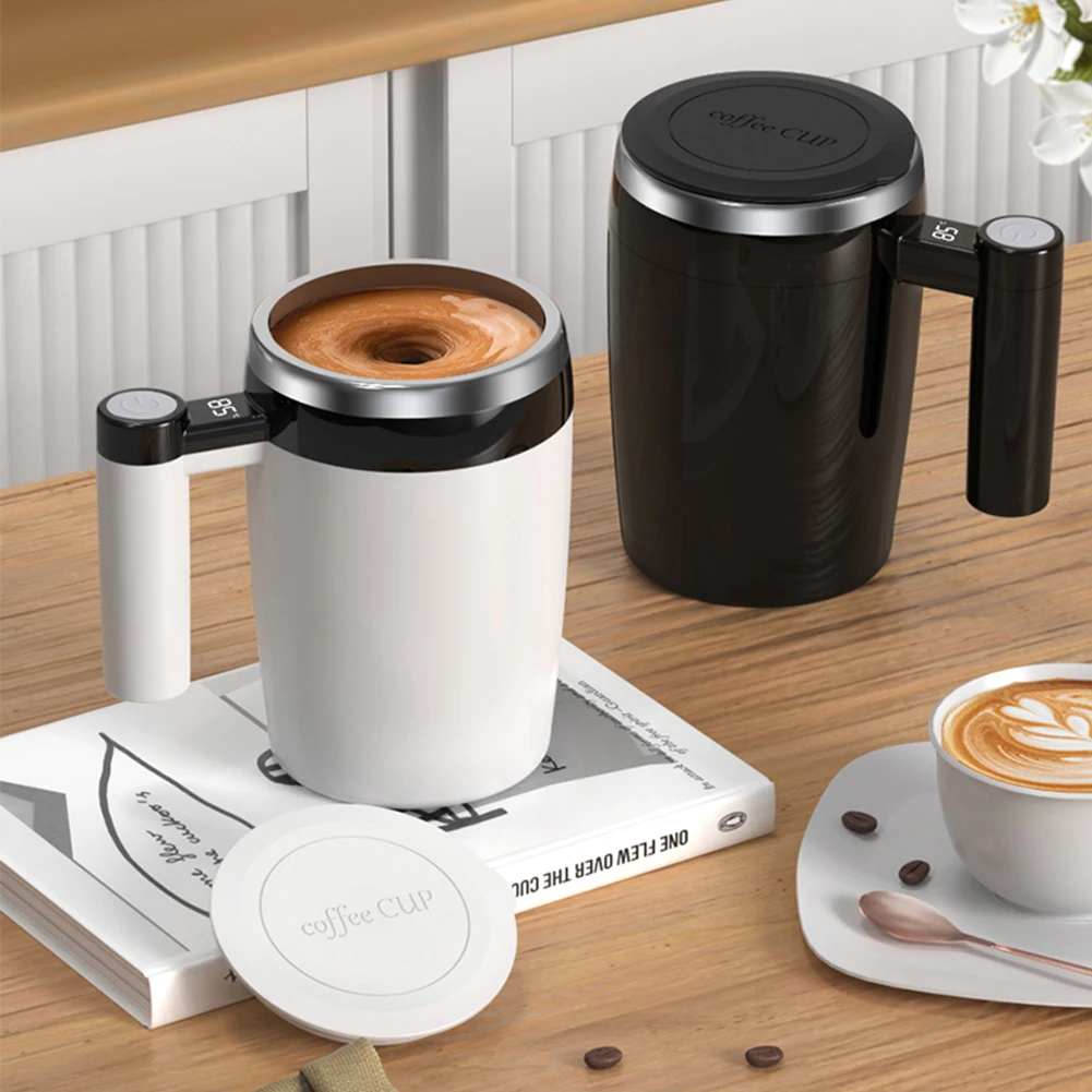 

Magnetic Automatic Mixing Coffee Mug 380ML USB Charging Coffee Self Stirring Cup With LCD Screen Stainless Steel Cup Waterproof