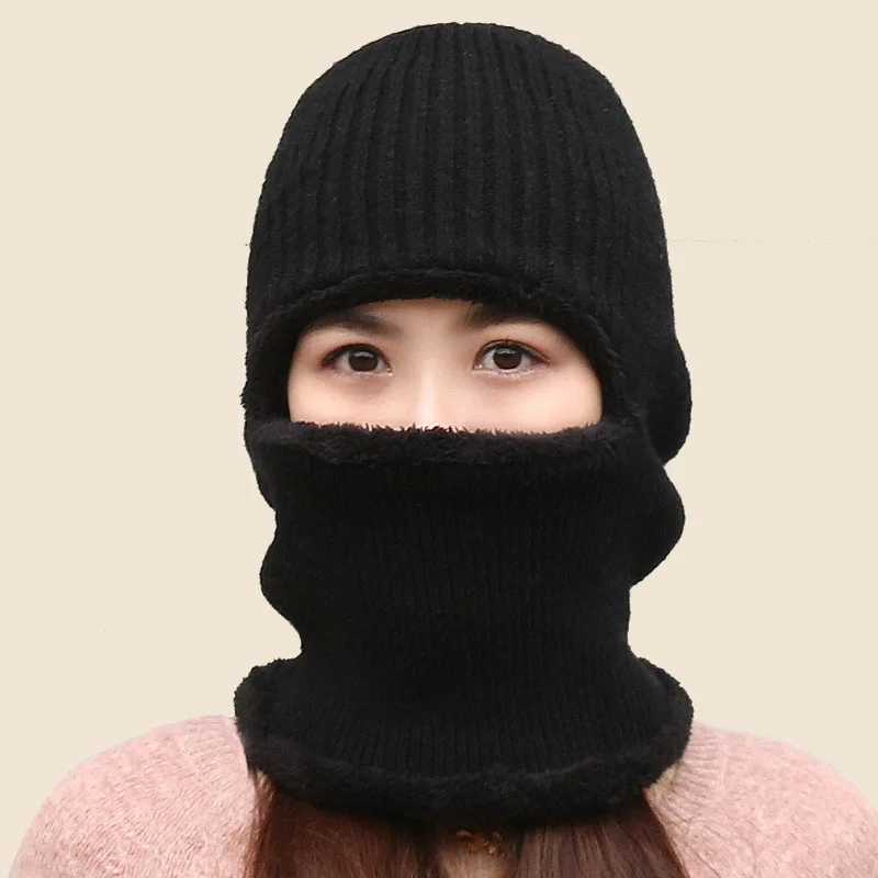 Mit Fleece gefütterte Strickmütze mit Ohrenklappen, Street-Style-Mütze für Radfahren im Freien, warme Mütze – Detail 3
