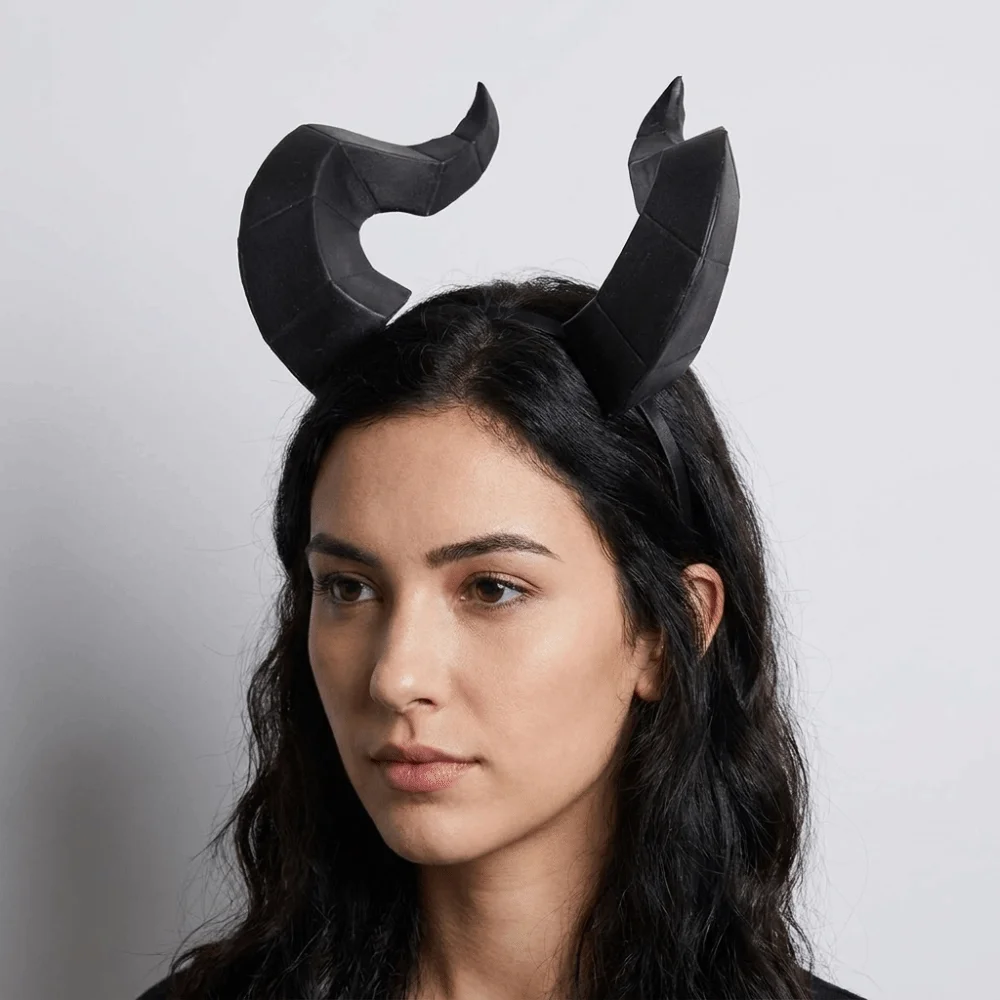 Headpiece Animal Demon Horns Headwear Dark Style Cosplay Halloween Headband Headdress Gothic Ox Horn Headband Stage Performance
