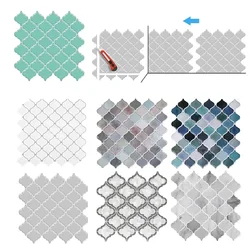 5/10PCS Self Adhesive Mosaic Vinyl Wall Tiles Stickers Wallpaper Gourd Shape 12X12Inch Brick Design for Kitchen Home Decoration