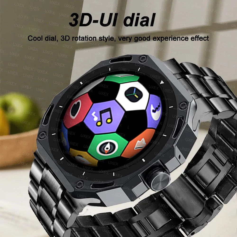 Homens de negócios smartwatch relógio 1.53 hd sempre na exibição bluetooth chamada foto personalizada 3d ui feminino presente natal relógios ao ar livre
