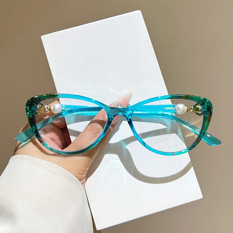 KAMMPT Katzenaugen-Brille für Damen, neu in der Mode, niedliche optische Brillenfassung in Bonbonfarben, trendiges Markendesign, Blaulicht-blockierende Brille
