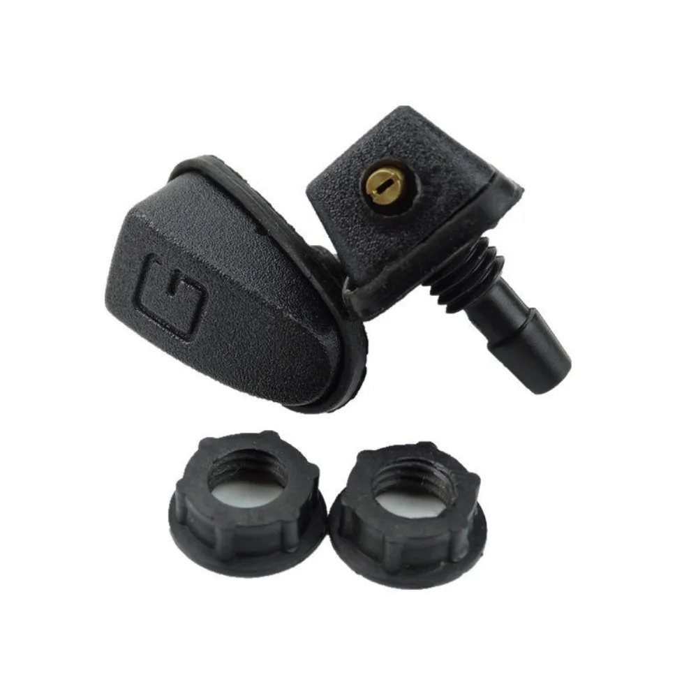 

2Pcs Auto Accessories Front Windshield Wiper Nozzle Plastic 360 Degree Adjustment Car Sprinkler Black Water Fan Spout Outlet