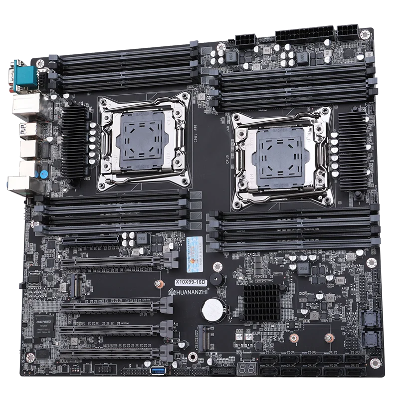 HUANANZHI X10X99-16D Dual CPU Motherboard With M.2 SSD Port LGA2011-3 E-ATX Integrated IPMI VGA Support 2*2696 V4 Max RAM 1024G