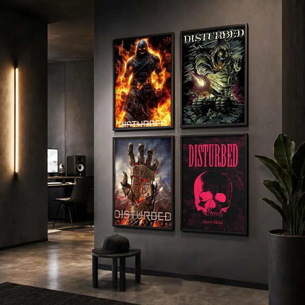Heavy Metal Band-D-DisturBed Poster HD Home Wall Stickers House Hallway Living Room Bedroom Bar Office Decor Art Prints