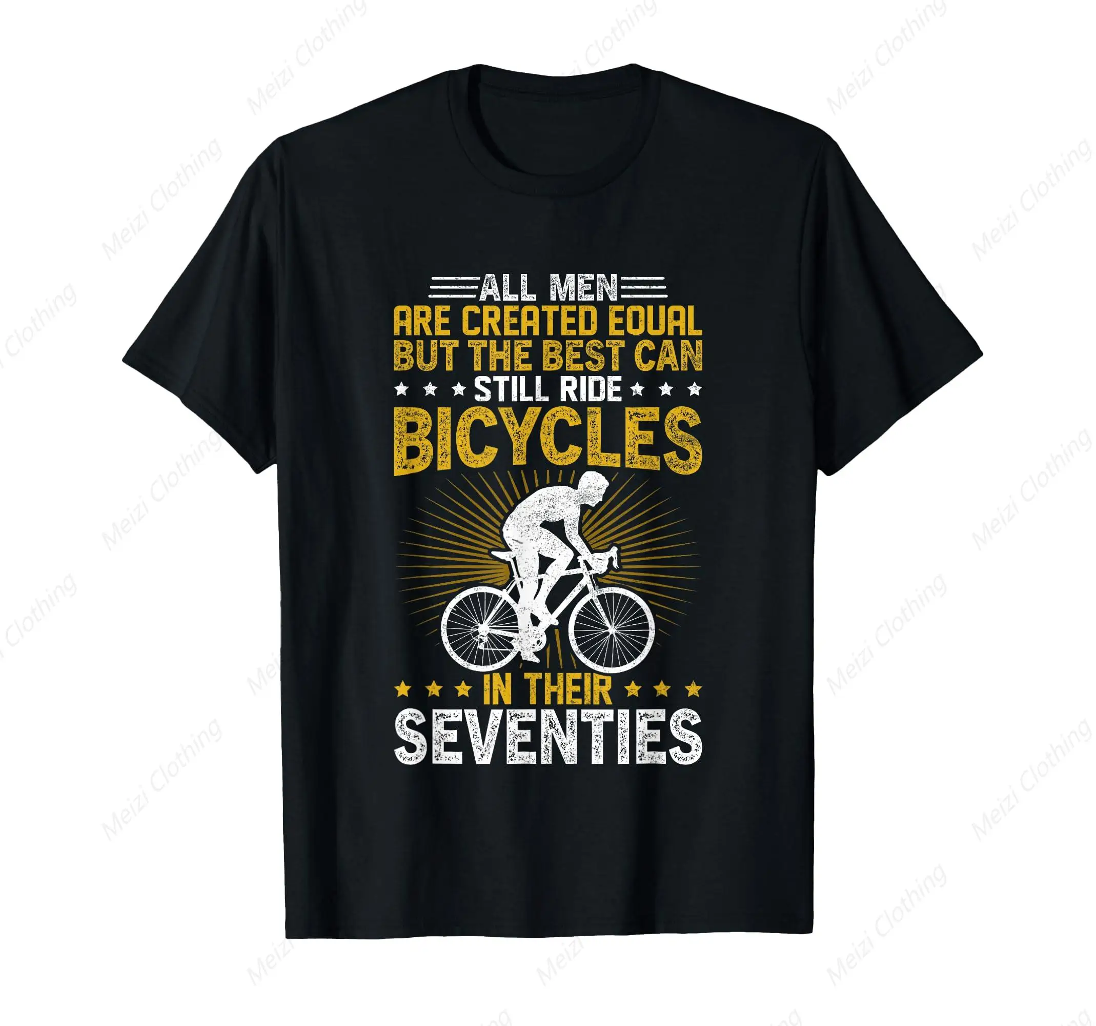 

Bicycles Are Equal For All Men But It'S Best To Ride A Bicycle 70s T-Shirt Fun Printed Shirt Pure Cotton Casual Clothes