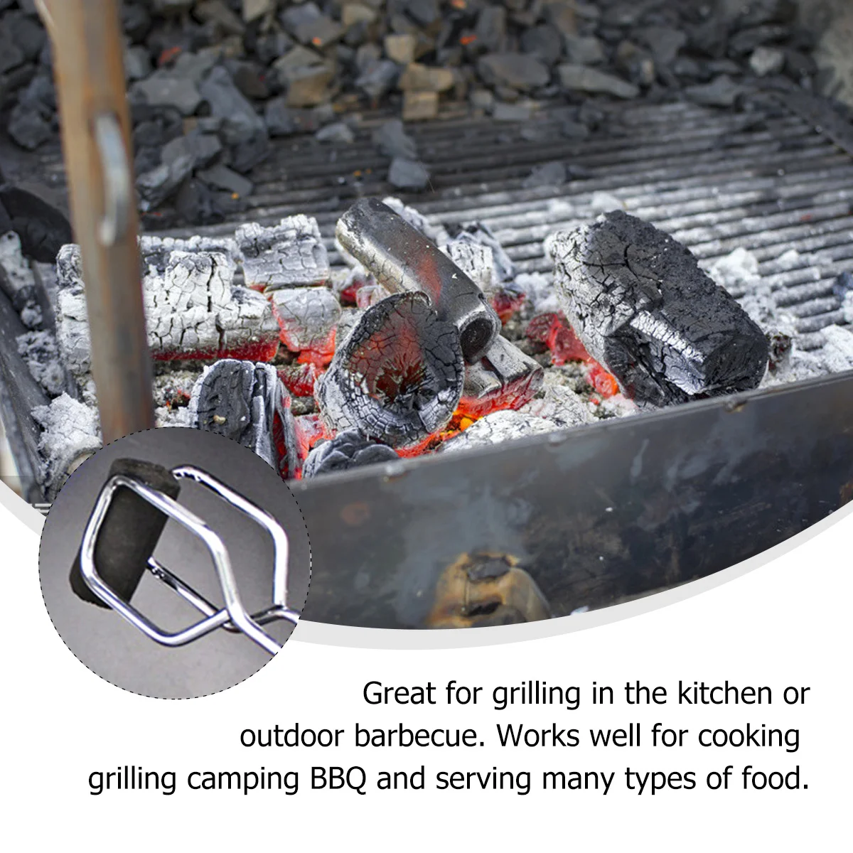 

Professional Heavy Duty Stainless Steel Scissor Tongs Extended Length Barbecue Carbon Clip for Outdoor Camping Kitchen Use