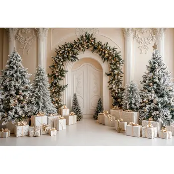 חג המולד שמח מסיבת קישוט רקע בית לבן חורף עץ חג המולד מתנת ילדים משפחה דיוקן צילום רקע צילום סטודיו 6 best sales רקע תמונה לחג המולד - №4