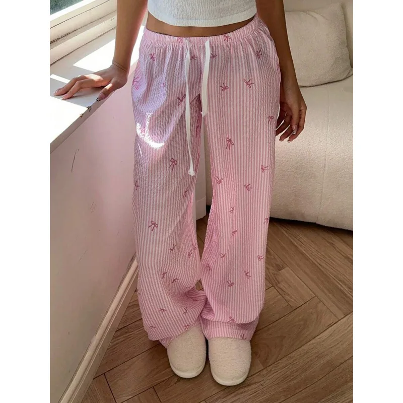 

Женские повседневные брюки в клетку с бантом, нейтральный стиль, удобные, из других материалов, 100% хлопок, весенний сезон