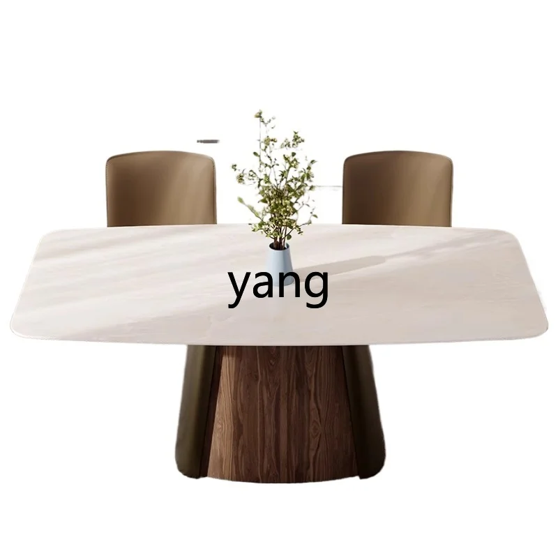 lmm modern simple light luxury natural dining table rectangular creative Kari ice jade luxury stone dining table